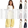 thumbnail image 3 of mgoYE Girls Pants Baggy Sweatpants for Teen Girls Oversized Wide Leg Loose Sweat Pants Elastic High Waist Drawstring Athletic Casual Joggers|Light Gray 6-7 Years, 3 of 6
