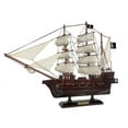 thumbnail image 2 of Hampton Nautical Wooden Captain Kidd's Black Falcon White Sails Pirate Ship Model 15" - Boat Dec, 2 of 2