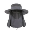 thumbnail image 3 of Sombrero para el portátil para exteriores con protección facial para deportes al libre, jardinería y acampada. Gris oscuro, 3 of 8