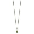thumbnail image 5 of Auriga Fine Jewelry 925 Sterling Silver 8x5 mm with 14K Accent Antiqued Pear Shaped Peridot Necklace for Women 18", 5 of 5