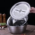 thumbnail image 3 of Multifunctional Kitchen Grater Set with Stainless Steel Drain Basin for Cheese, Vegetables, Fruits, Salad Preparation, 3 of 7
