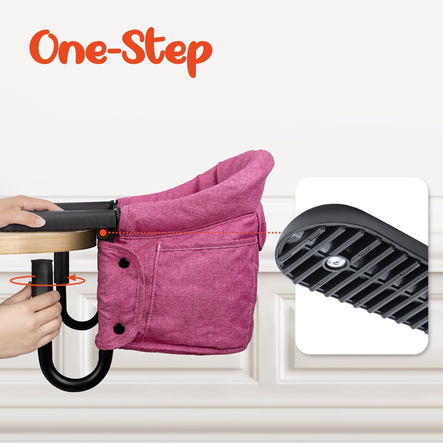 Hook on chair for baby with Storage Bag Portable,clip on table,for Home and Travel