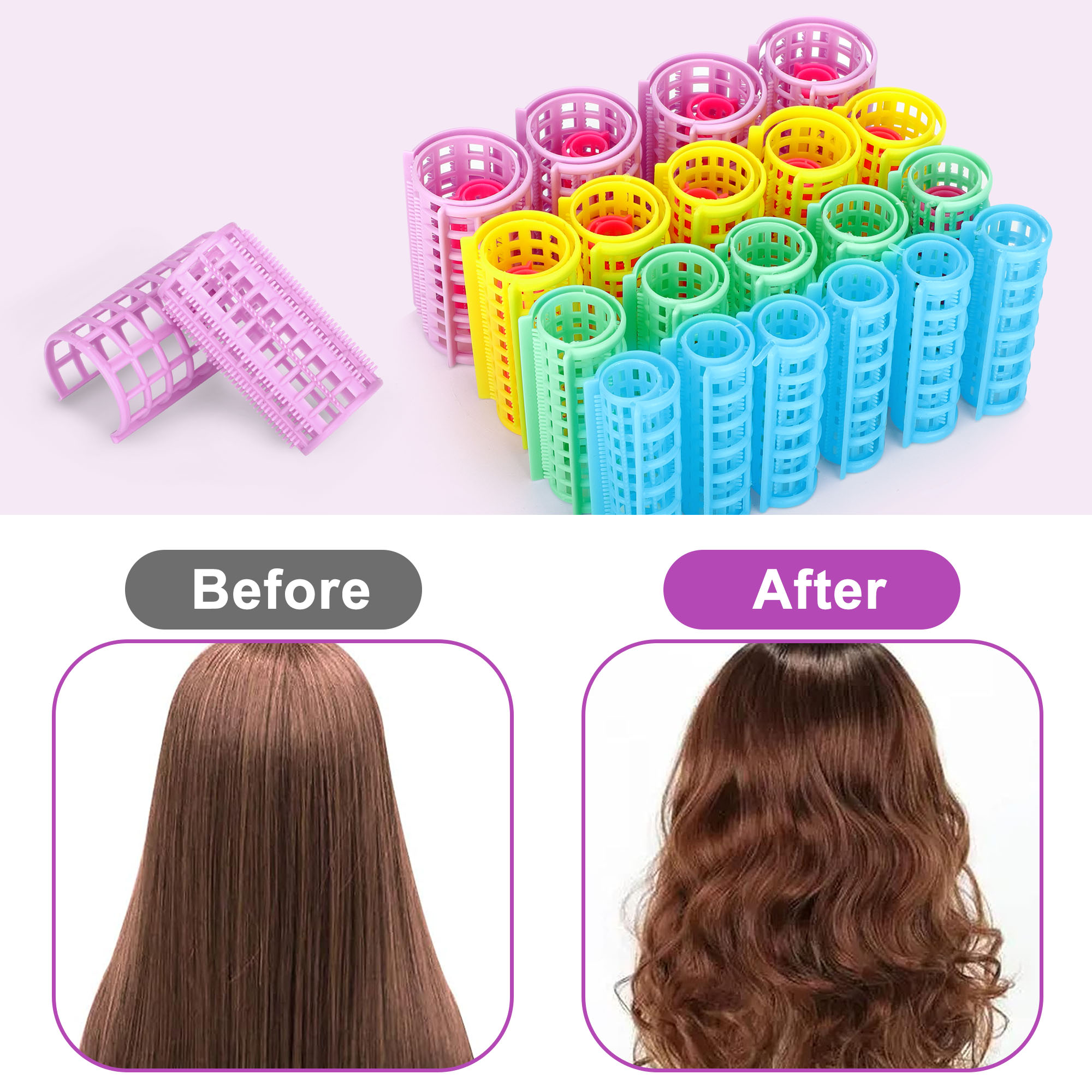 EEEkit 30-Piece Snap-On Hair Rollers, 5 Sizes photo 3