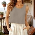 thumbnail image 2 of Cotton Linen Tank Tops Womens Sleeveless Tops Sleeveless Cotton Tops Summer Linen Tank Tops Linen Blend Tops Gym Tank Tops Sleeveless Linen Tops Tunic Tank Tops Gray M, 2 of 8