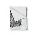 thumbnail image 2 of Celtic Soft Flannel Fleece Throw Blanket, Hand-Drawn Tree of Life and Triskelion at Roots for in Cult, Cozy Plush for Indoor and Outdoor Use, 50" x 70", White and Black, by Ambesonne, 2 of 5