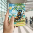 thumbnail image 4 of Rottweiler Hello Summer Beach Theme with Sunglasses and Tropical Cocktail Travel Passport Wallet Rottie Dog Lover Gifts Idea PU Leather Passport Holder Cover - 00009, 4 of 5