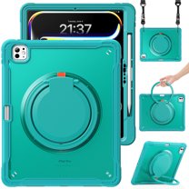 XYX For iPad Pro 13 inch Case (2025 M5/2024 M4), 360 Rotating Hand Grip, Shoulder Strap, Heavy Duty Drop Protection, Blue