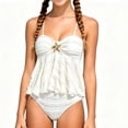thumbnail image 4 of Tigivemen Girl's 2 Piece Swimsuit Size 7-8 Years White Swim Suits for Teen Girls Metal Starfish Bikini Swimsuits Flowy Kids Bathing Suit Sets, 4 of 6