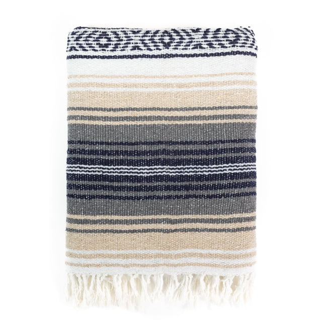 Manta de Yoga Mexicana, Manta de Yoga, Manta de Playa, Manta Tradicional Mexicana, Manta Mexicana, Manta para Picnic (Beige)
