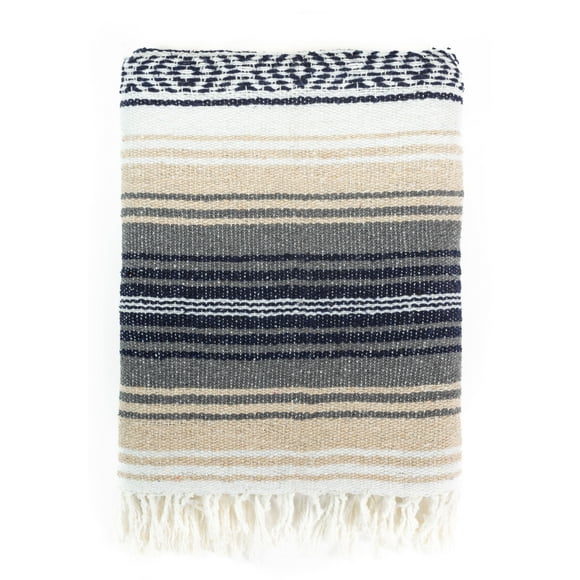 Manta de Yoga Mexicana, Manta de Yoga, Manta de Playa, Manta Tradicional Mexicana, Manta Mexicana, Manta para Picnic (Beige)