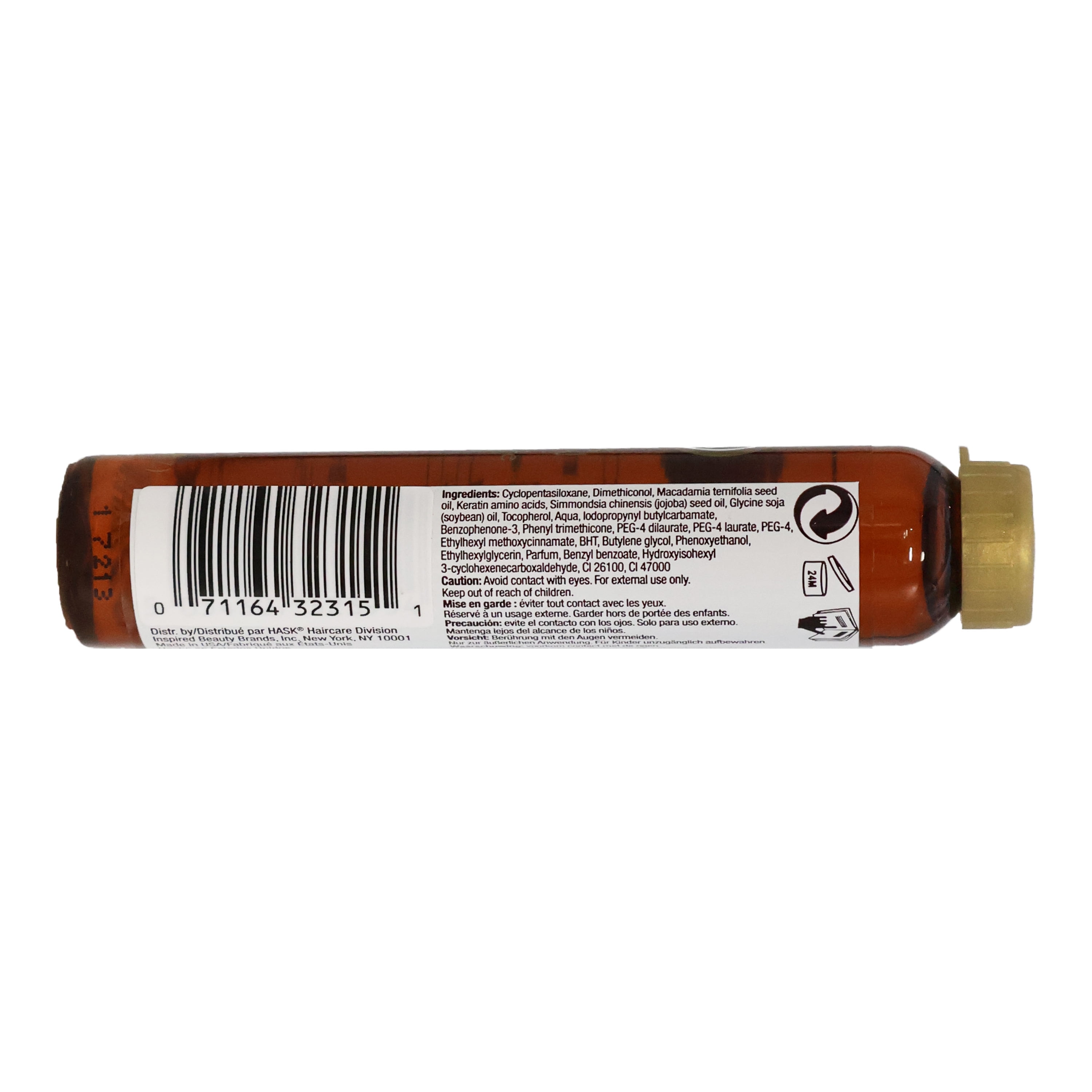 Hask Macadamia Oil Hair Treatment, Revitalizing Shine, 0.6 Oz., Pack of 6