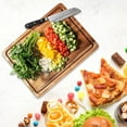 thumbnail image 3 of Shoreew Wood Cutting Board with Juice Groove And Handles Large Thick Chopping Board for Meat Cheese Pre-Oiled Carving Tray High-Density Kitchen Board for Fruits Vegetables, 3 of 6