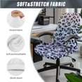 thumbnail image 3 of SCRAWLGOD Leopard Print Black Blue Stretch Computer Chair Slipcover with Arm Protector 3 Pieces Comfortable Boss Chair Cover Anti-Dust Universal Rotating Chair Covers, S, 3 of 7