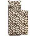 thumbnail image 2 of Brown and Beige Leopard Print Teens Toddler Nap Mat with Pillow, Sleeping Mat Bag for Preschool Daycare 59"x22", 2 of 6