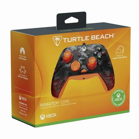 Control alámbrico Turtle Beach Rematch Core Black Ghost Camo Naranja