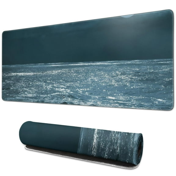 Moon Ocean Large Mouse Pad - Enhance Gaming with XXL Extended Desk Mat, Non-Slip Base, Stitched Edges, Perfect for Computer, Office, Keyboard, Laptop - 31.5x11.8 Inch