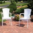 thumbnail image 5 of Sunnydaze Segesta Plastic Outdoor Dining Armchair - Set of 4, White, 5 of 8