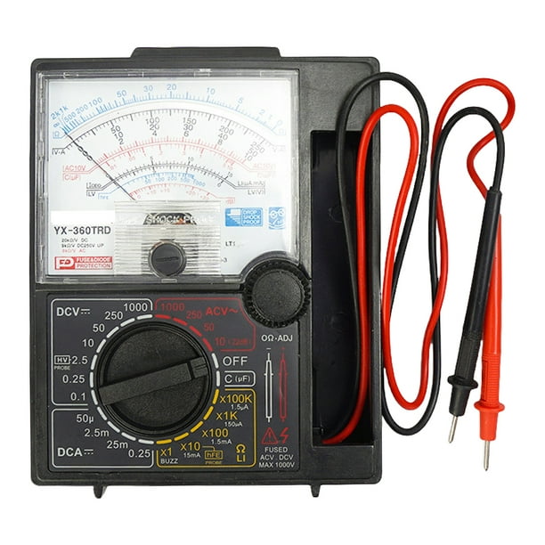 Probador Corriente Voltaje Voltímetro Amperímetro Multiprobador Analógico DC 1000V Portátil