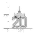thumbnail image 3 of Sterling Silver Rhodium-plated Diamond-cut #20 Charm QSN20, 3 of 4