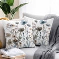 thumbnail image 2 of Throw Pillow Covers 26x26 Inch Set of 2, Blue Grey Pink Spring Floral Waterproof Outdoor Pillow Covers, Watercolor Botanical Decorative Cushion Pillowcases for Couch, Sofa, Bed, Garden, Patio, 2 of 9