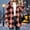 Pink, variant on Sevevn Women's Hooded Plaid Fleece Coat Button‑Front Plaid Sherpa Jacket with Patch Pockets Winter Outerwear Brown 2XL
