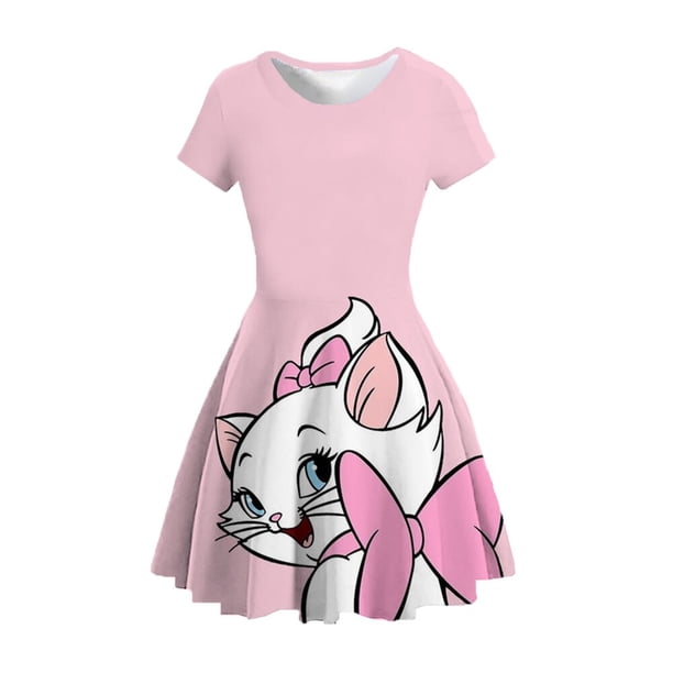 Disney pet Mary cat Dress Outfit Girls Summer Mary cat Fancy Dress Up Ropa Niños Fiesta de cumpleaños Princesa Disfraz 2Y-14Y6T heqiyong CONDUJO