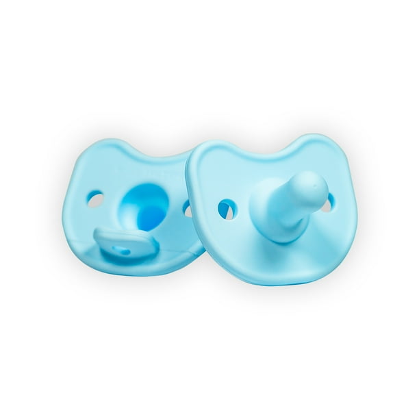 Kids Heroes Chupones para Bebe 0 a 3 Meses de Una Sola Pieza de Silicona, Chupones Ortodonticos 0-3 meses Libre de BPA, Paquete de 2