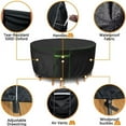 thumbnail image 3 of STARTWO Durable Outdoor Black Round Table Cover with Green Trim, 3 of 6