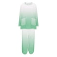 thumbnail image 4 of Hueook Cotton Pajamas for Women Fleece-Lined Pajama Set Green S, 4 of 5