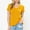 Mustard, variant on Women's Elastic Basic Summer Lightweight Tee Shirt Cap Sleeve V Neck Top