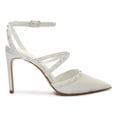 thumbnail image 3 of Schutz Anne White Ankle Strap Embellished Upper Strappy High Stiletto Heel Pumps (White, 7), 3 of 3