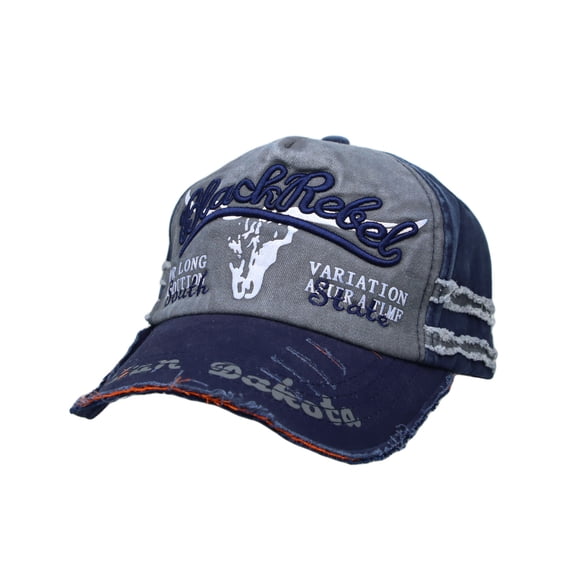 WITHMOONS Vintage Baseball Cap Distressed Meshed Trucker Dad Hat YZ10084 (Blue)