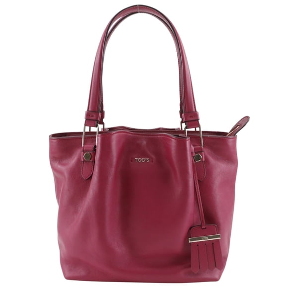 Pre-Owned Tod's Flower Bag Tote Bag, Leather, Pink, A5 Size, Women's