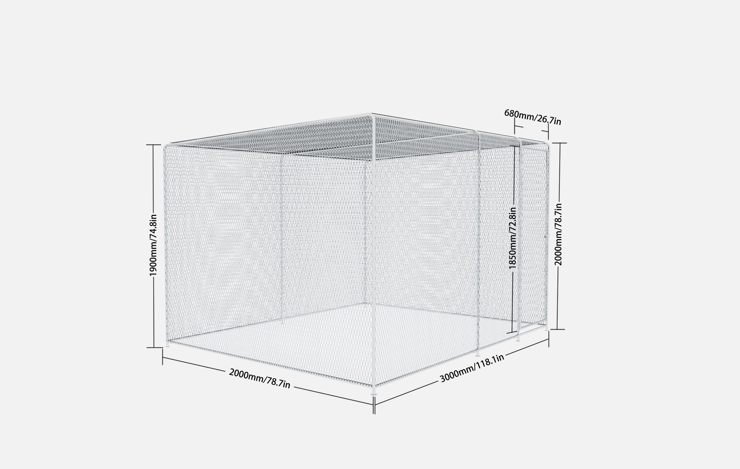 Chicken Coop, 9.8x6.5x6.5FT Chicken Run Pen for Yard