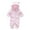 Pink, variant on JIUKE Infant Baby Boys Girls Clothes Newborn Fleece Footed Jumpsuit Cute Ear Hooded Winter Warm Snowsuit Romper