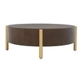 thumbnail image 5 of SAFAVIEH Diangela Modern Dark Oak/Gold Round Wood Coffee Table (34 in. W x 34 in. D x 12 in. H), 5 of 9