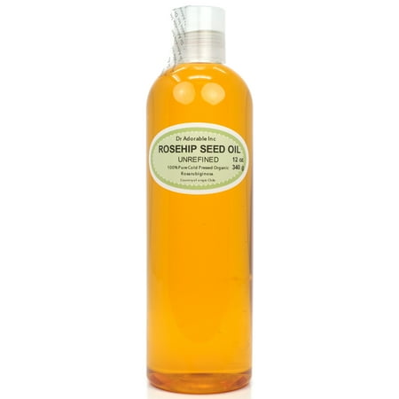 Dr. Adorable - 100% Pure Rosehip Seed Oil UNREFINED - Organic Cold Pressed Natural Hair Skin Anti Aging - 12 oz