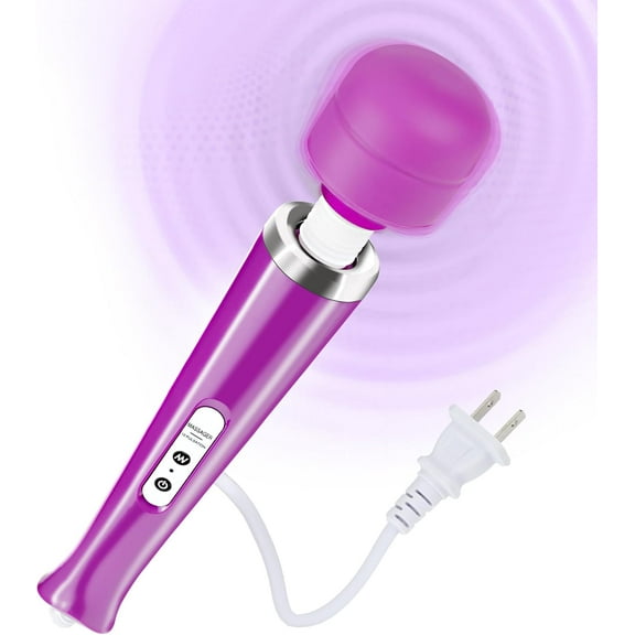 Wired Handheld Massager, Personal Foot Deep Tissue Massager, Back Massager with 10 Speed Settings, Powerful Whole Body Massage Tool for Muscle, Back, Foot, Neck (Purple)