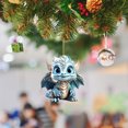 thumbnail image 2 of LanSuare Christmas 2D Flat Dinosaur Hanging Ornament, Multicolour Acrylic Christmas Pendant, Party and Home Decor, Suitable for Seasonal Displays, Gift Exchange, Multi-Scene Use, 2 of 4