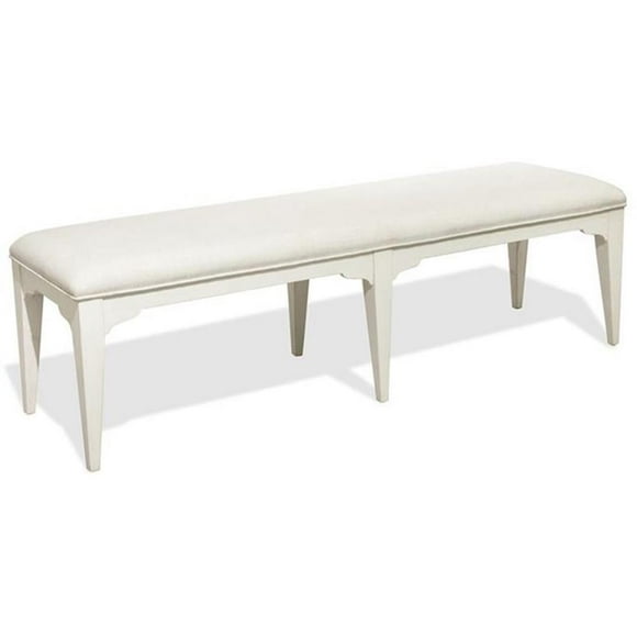 Riverside Furniture Myra 64" Upholstered Wood Dining Bench in Paper White