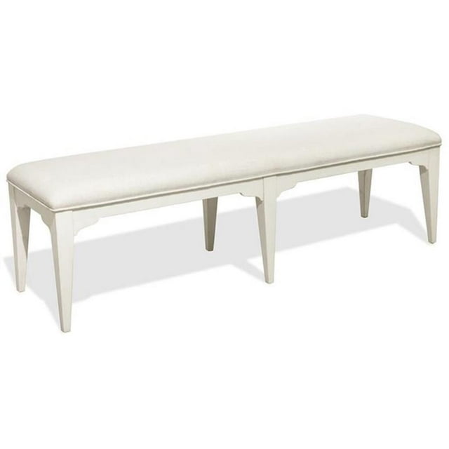 Riverside Furniture Myra 64" Upholstered Wood Dining Bench in Paper White