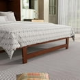 thumbnail image 6 of Queen Size Murphy Bed, Pine Wood Cabinet Bed with Rattan Decoration and Storage Drawer,Walnut, 6 of 6