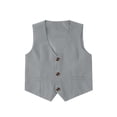 thumbnail image 5 of Boys Formal 3 Piece Suit Set, Classic Vest Pants and Shirt Outfit for Kids, Wedding Party and School Event, Age 1-7 Years Light Ashy 80, 5 of 9