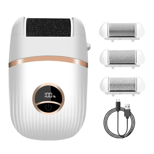 Removedor de callos eléctrico para pies, herramienta de pedicura electrónica de fácil limpieza, depurador de pies para eliminar durezas. blanco