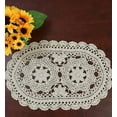 thumbnail image 2 of 11X19 Inch 100% Cotton Handmade Lace Crochet Oval Table mats Placemats Doily Doilies, 2 of 7
