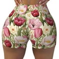 thumbnail image 2 of Haiem Tulips Flowers No Front Seam Biker Shorts for Women Yoga Workout Gym Bike Shorts with Tummy Control Moisture-Wicking-X-Large, 2 of 9