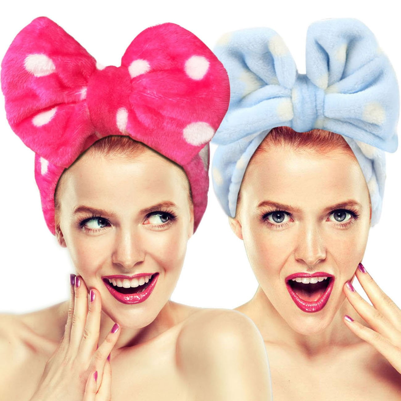 Women Girl Elastic Washing Face Make-up Sports Big Bowknot Hair Bundles Headband 