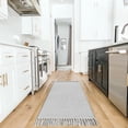 thumbnail image 2 of iOhouze Boho Bathroom Rug Runner with Tassel, 2'x4.3', 100% Woven Farmhouse White Grey Runner Rug Fully Reversible, Cotton Machine Washable Runner Rugs for Kitchen Hallway Living Room Bedroom Laundry, 2 of 5