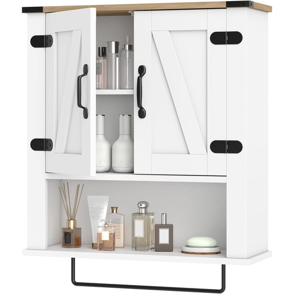 Bathroom Wall Cabinet, Farmhouse Medicine Cabinet, White