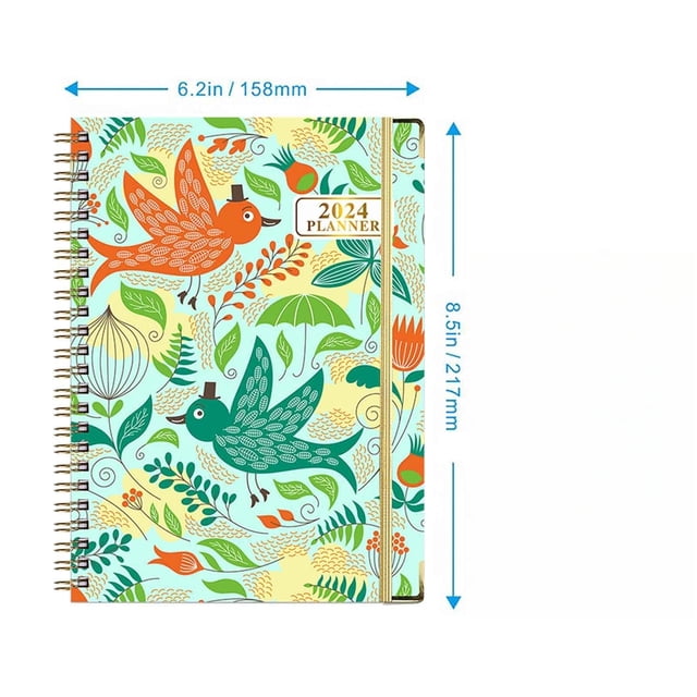 Planner 2024 A5 Coil Notebook 2024 Weekly Schedule Notebook Daily Schedule Notebook Portable Notebook,2024 Planner Weekly Monthly, Thick Stock + Double Wire Bin on Clearance